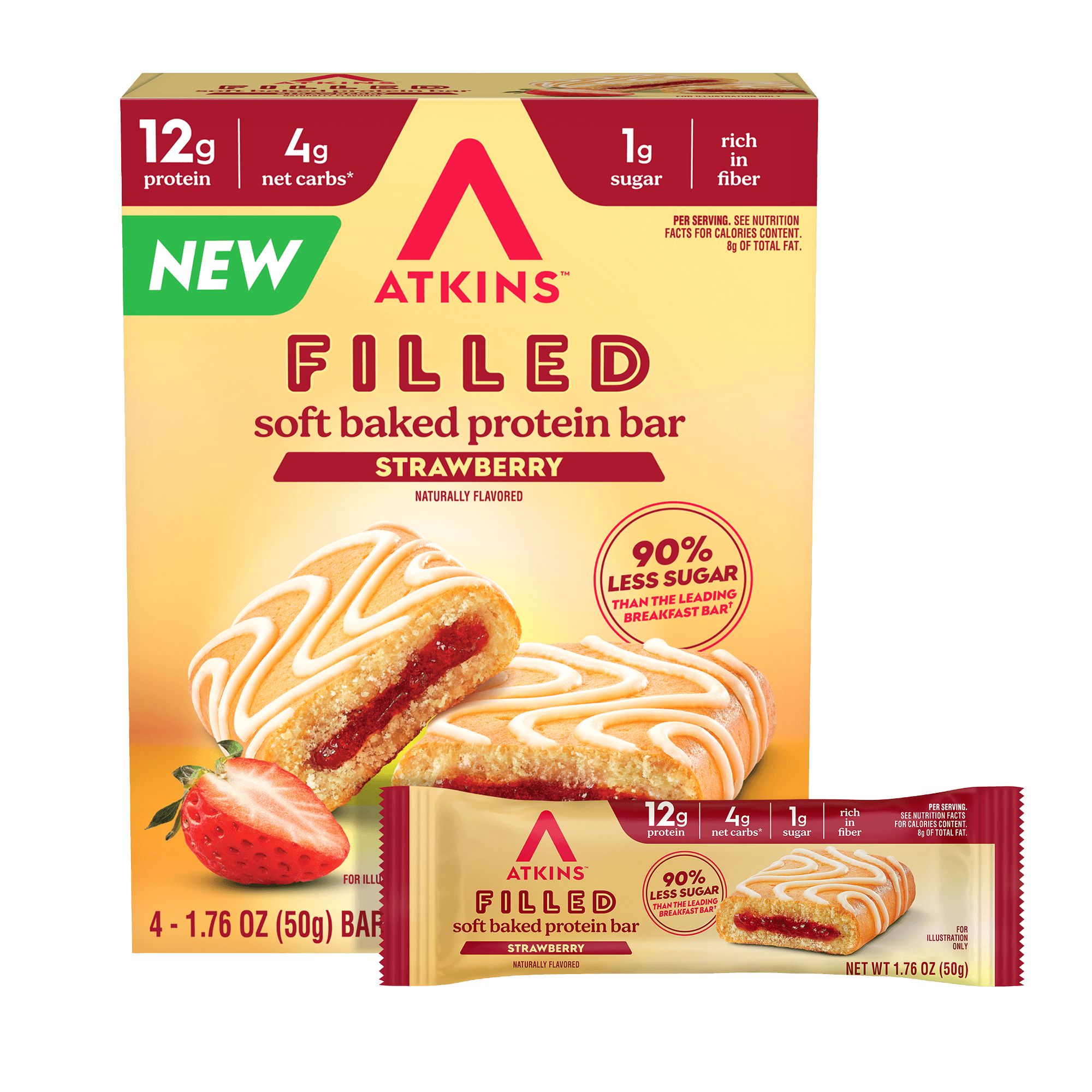 Strawberry Filled High Protein Soft Baked Bars